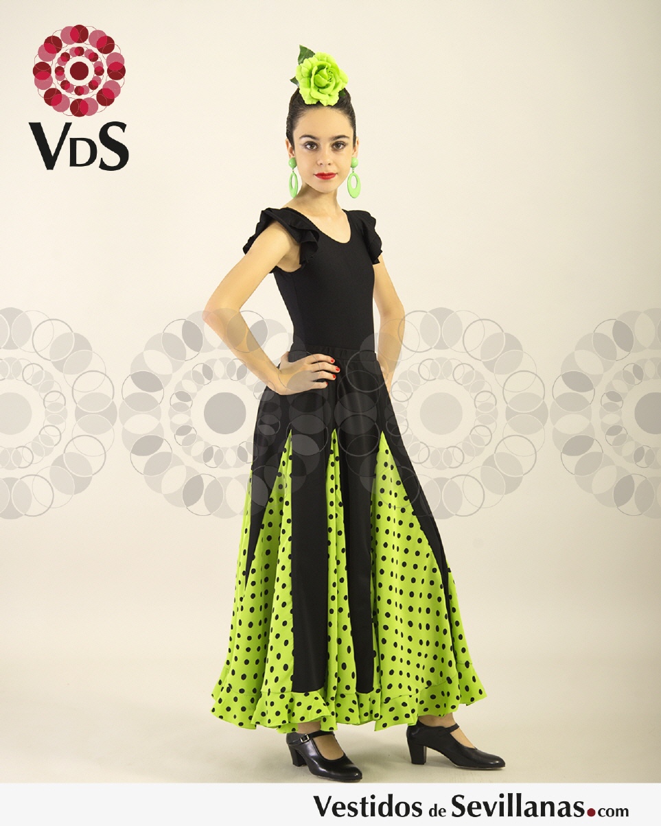 Falda JIMENA 8Nesgas (lunar peque&ntilde;o)_3col