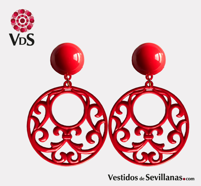 Pendientes de flamenca rojos