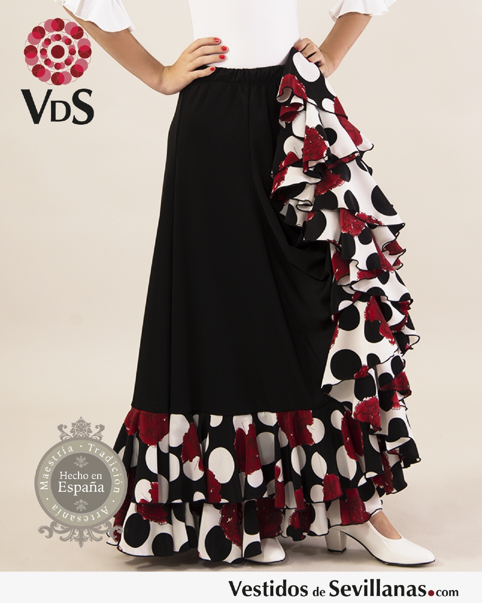 Falda CLAVEL teenager B&aacute;sica 2 volantes_3col