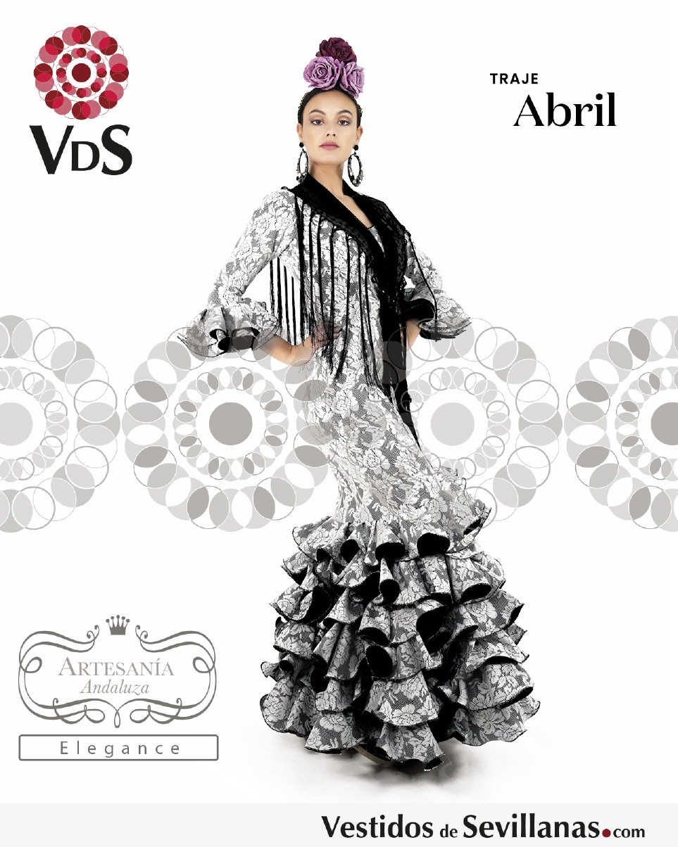 Traje Flamenca ABRIL (el&aacute;stico) T.42_3col