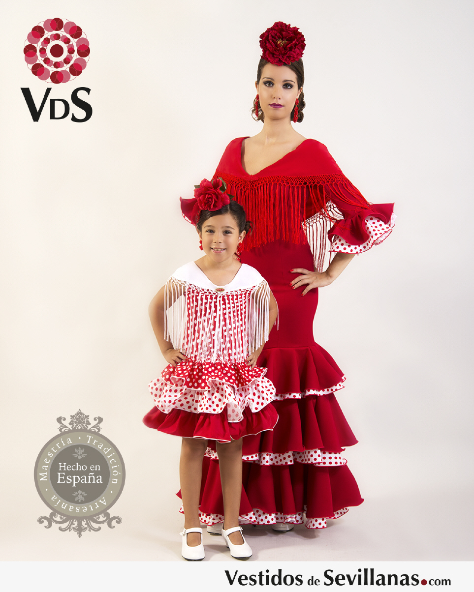 Trajes de flamenca con lunares rojo