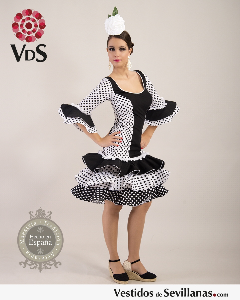 Traje de Flamenca M&aacute;laga corto C/Manga_3col