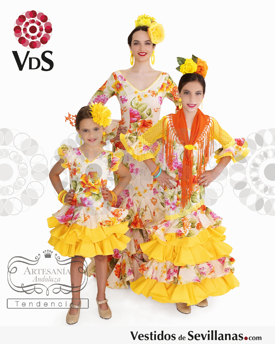 Trajes de flamenca ni&ntilde;a Mari cruz